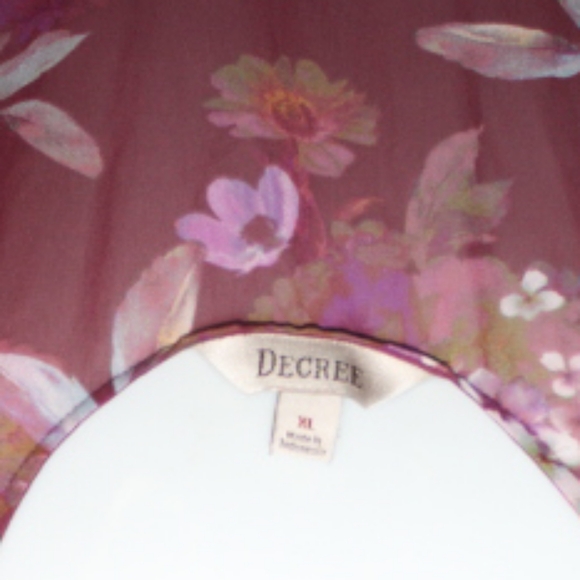 Decree Sheer Floral High Low Blouse - Picture 2 of 4